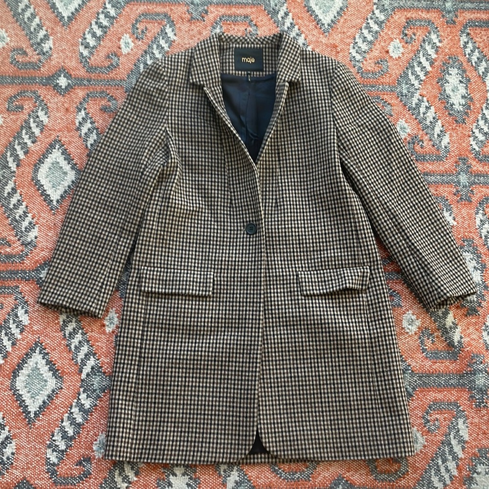 Maje tweed houndstooth coat FR 42 US M or L